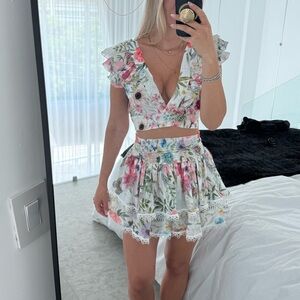 100% Linen Floral Set